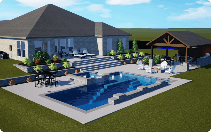 custom pool and outdoor living design services